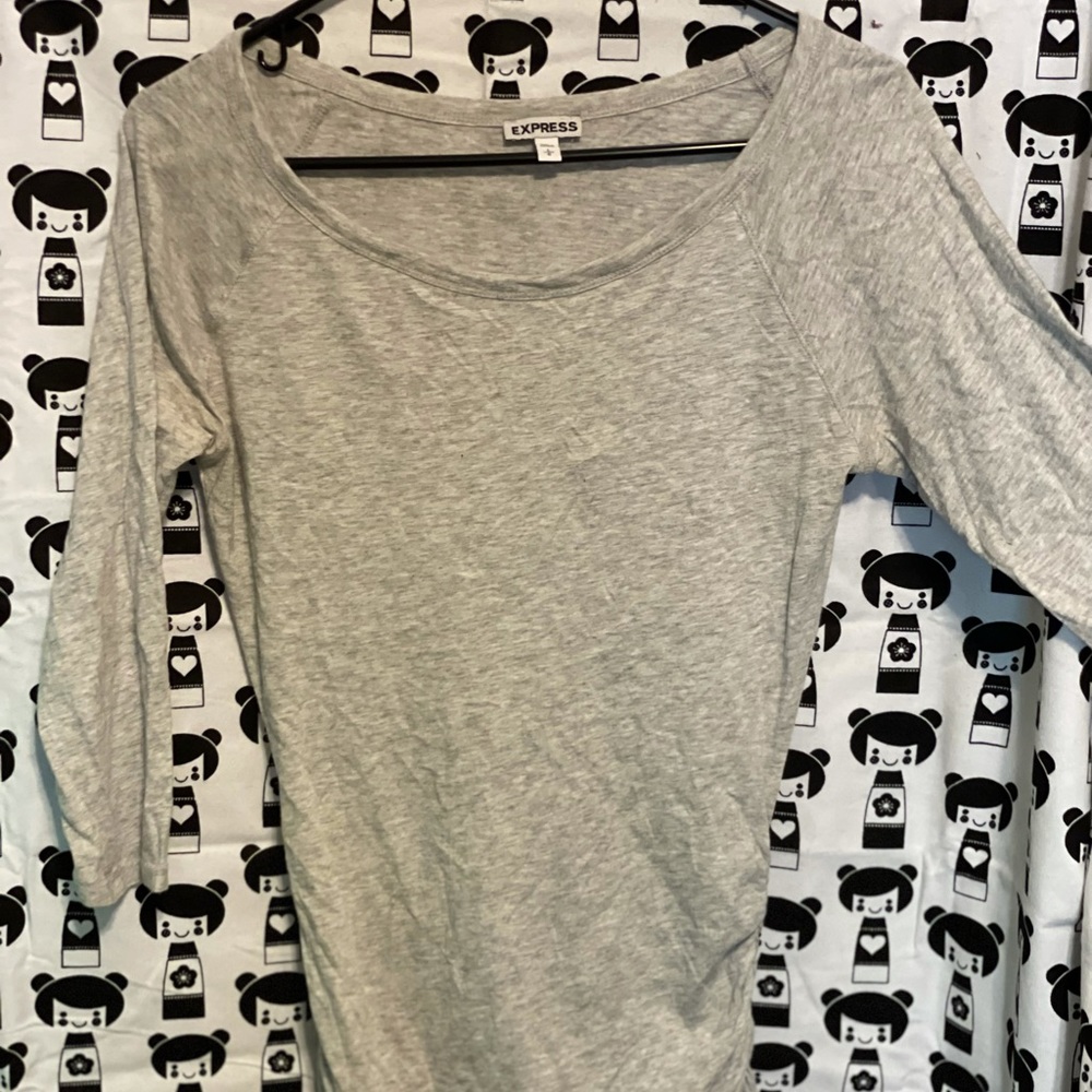 Grey Long Sleeved Express T Shirt Size Large Good Condition